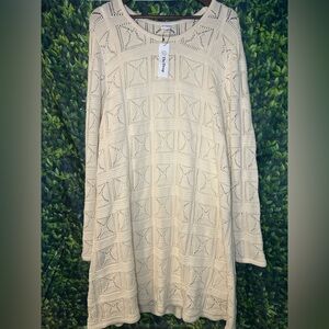 Cream Long Sleeve Dress